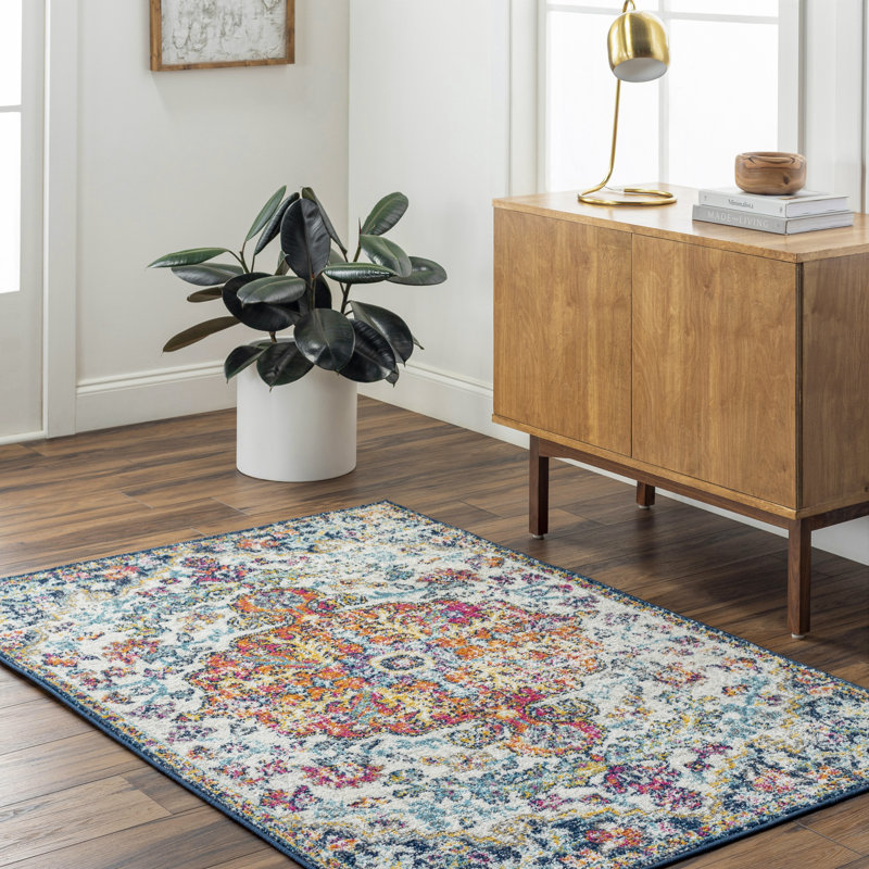 Mistana™ Hillsby Oriental Blue/Orange Area Rug & Reviews | Wayfair